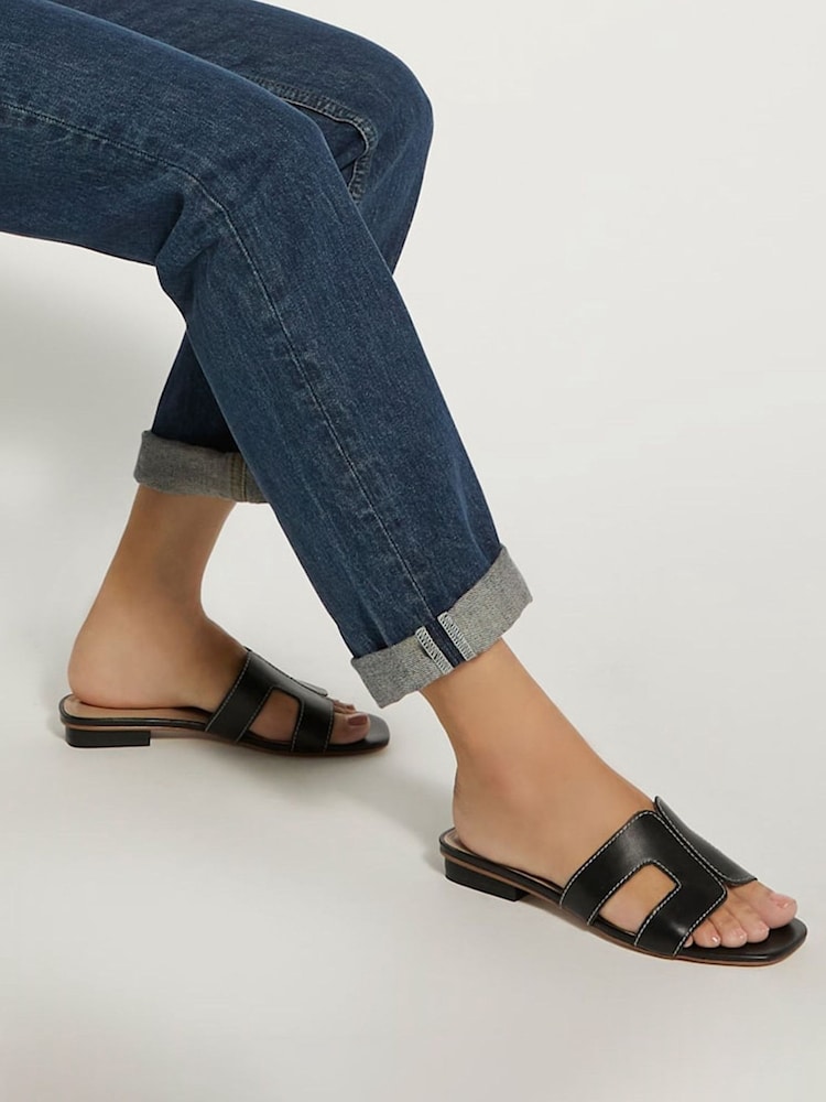 Dune London Black Standard Fit Loupe Smart Slider Sandals - Image 1 of 7