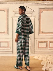 Cath Kidston Green Check Woven Viscose Pyjama Set - Image 2 of 4