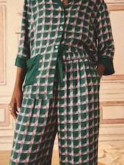 Cath Kidston Green Check Woven Viscose Pyjama Set - Image 4 of 4