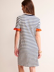 Boden Cream Emily Ruffle 100% Cotton Dress - Image 3 of 5