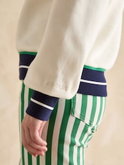 Cream Cotton Rich - Joules Varsity Embroidered Sweatshirt - Imagen 3 de 7
