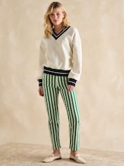 Cream Cotton Rich - Joules Varsity Embroidered Sweatshirt - Imagen 4 de 7
