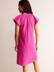 Boden Purple Millie Pom 100% Cotton Dress - Image 3 of 5