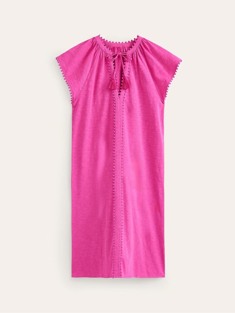 Boden Purple Millie Pom 100% Cotton Dress - Image 5 of 5