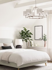 Grey Light Tweedy Plain Matson Upholstered Bed Frame - Image 2 of 7