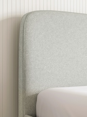 Grey Light Tweedy Plain Matson Upholstered Bed Frame - Image 3 of 7