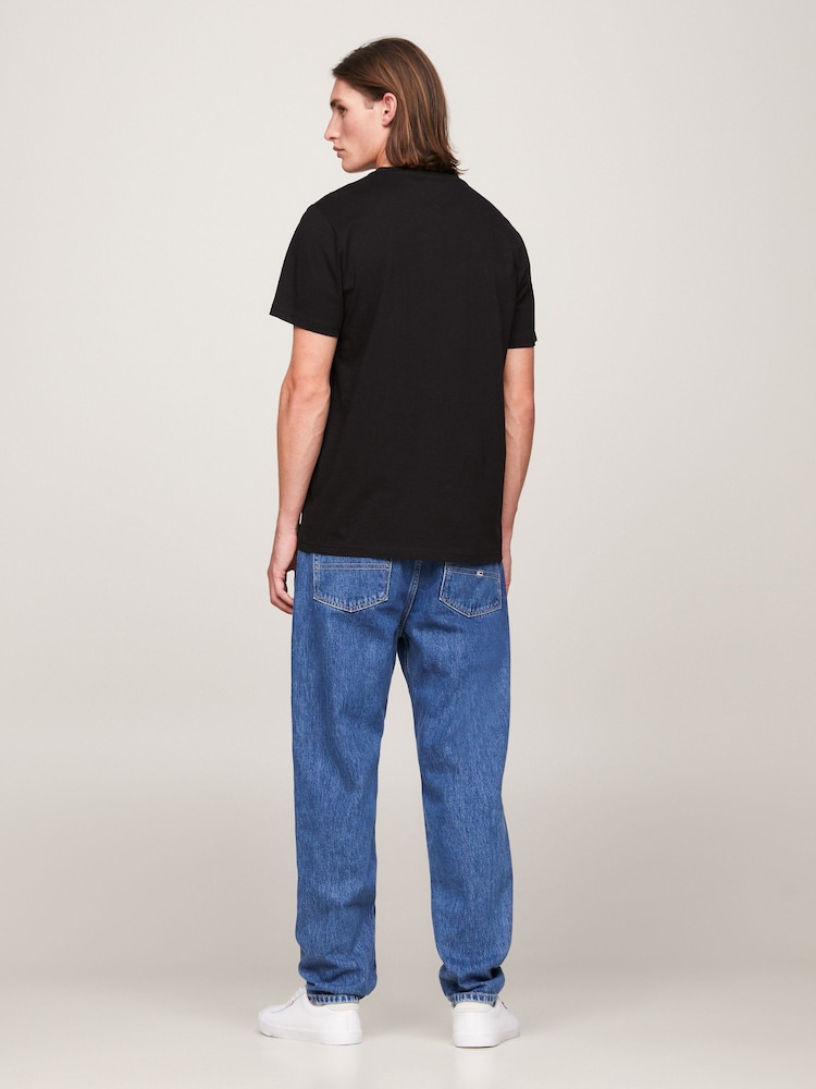 Tommy Jeans Blue Slim Essential Flag 100% Cotton T-Shirt - Image 2 of 9