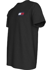Tommy Jeans Blue Slim Essential Flag 100% Cotton T-Shirt - Image 8 of 9