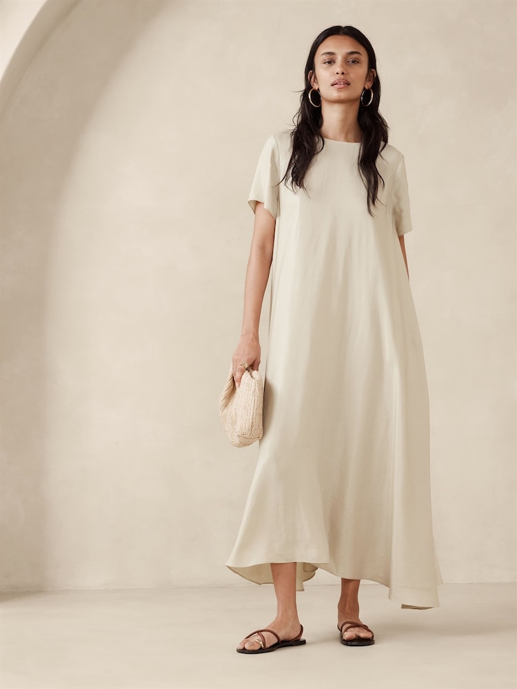 Banana Republic Beige Aurelia Linen-Blend Maxi Dress - Image 1 of 5