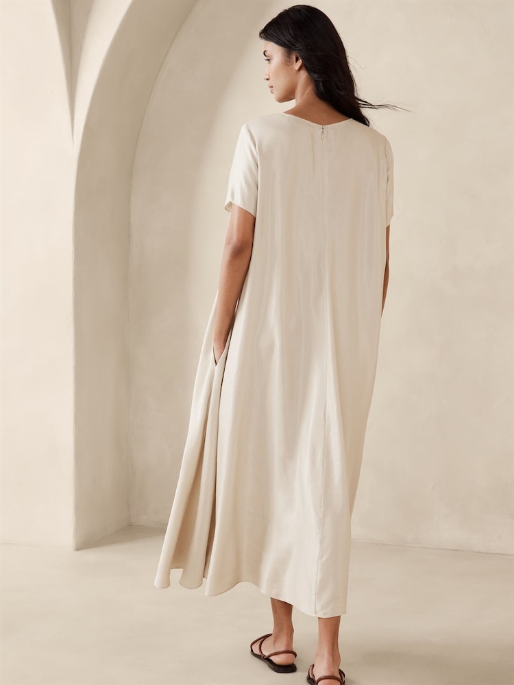 Banana Republic Beige Aurelia Linen-Blend Maxi Dress - Image 2 of 5