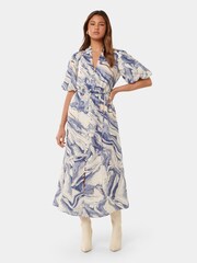 Forever New Blue Loren Puff Sleeve Midi Dress - Image 2 of 5