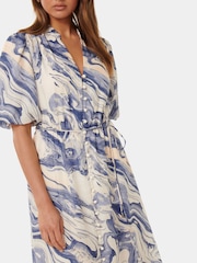 Forever New Blue Loren Puff Sleeve Midi Dress - Image 3 of 5