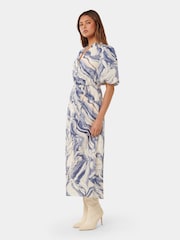 Forever New Blue Loren Puff Sleeve Midi Dress - Image 4 of 5