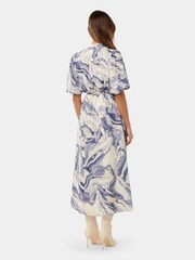 Forever New Blue Loren Puff Sleeve Midi Dress - Image 5 of 5