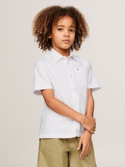 Tommy Hilfiger White Solid Oxford Shirt - Image 1 of 6