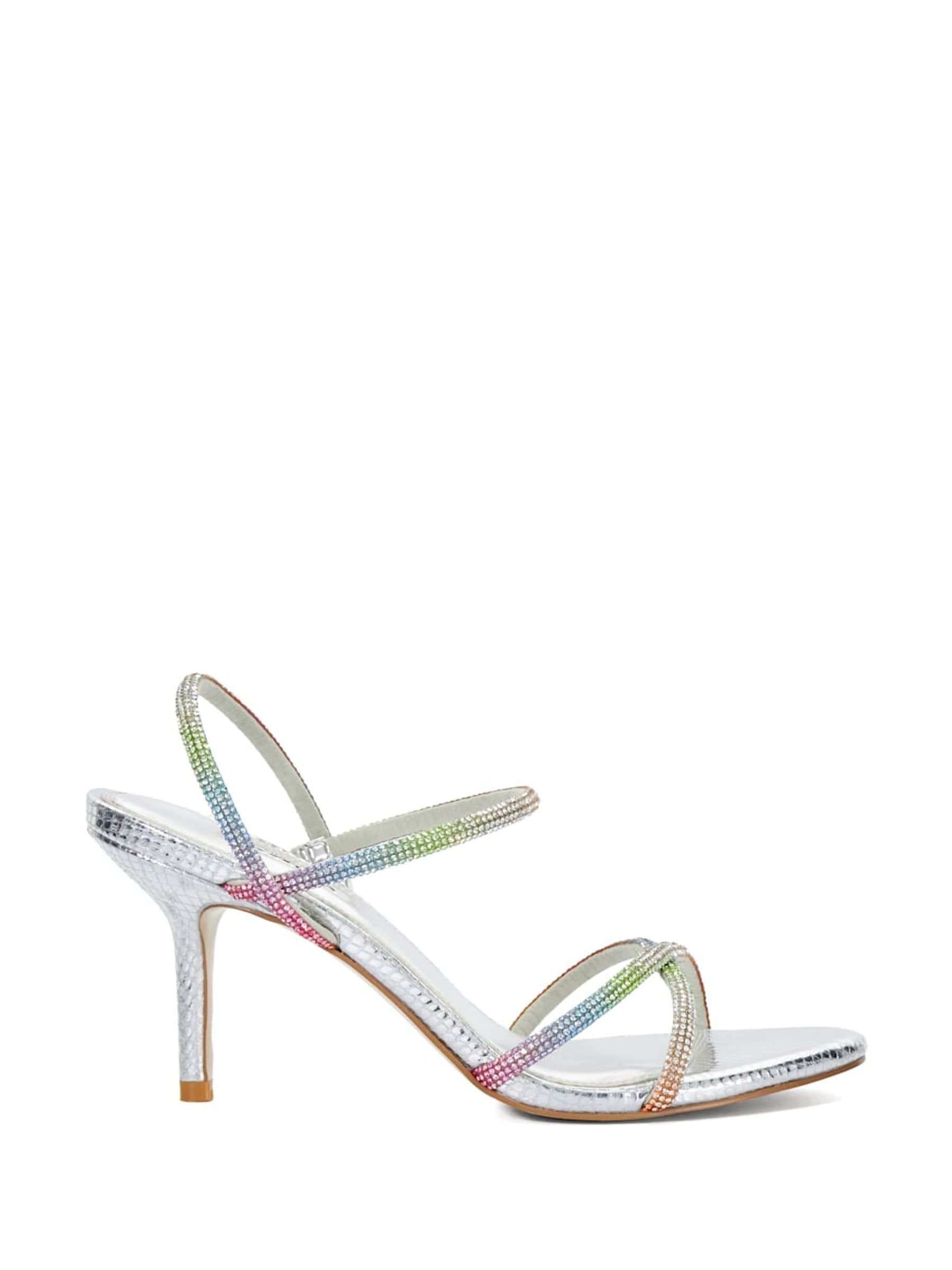 Buy Dune London Silver Momentum Embellished Strap High Heel Sandals from Next Luxembourg