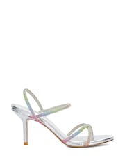 Dune London Silver Momentum Embellished Strap High Heel Sandals - Image 3 of 6