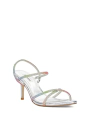 Dune London Silver Momentum Embellished Strap High Heel Sandals - Image 4 of 6