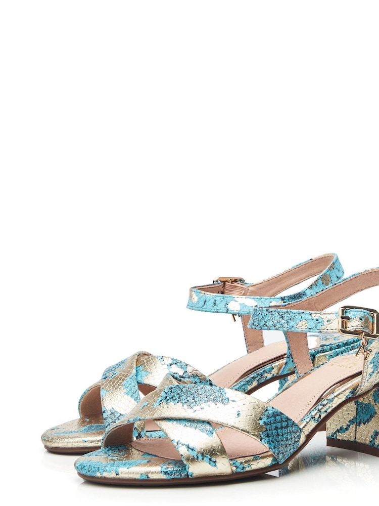 Moda in Pelle Lotsie Cross Over Block Two Part Sandals - Image 2 of 4