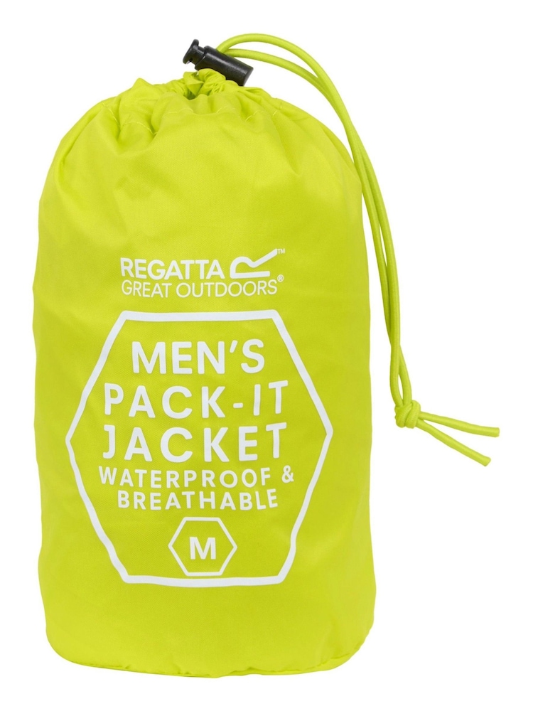 Regatta Yellow Mens Waterproof Pack It Jacket III - Image 10 of 10