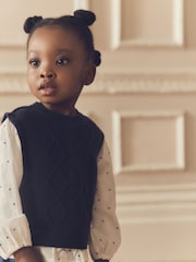 Navy Mock Layer 100% Cotton Jumper and Trousers Set (3mths-7yrs) - Image 4 of 9