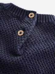 Navy Mock Layer 100% Cotton Jumper and Trousers Set (3mths-7yrs) - Image 9 of 9