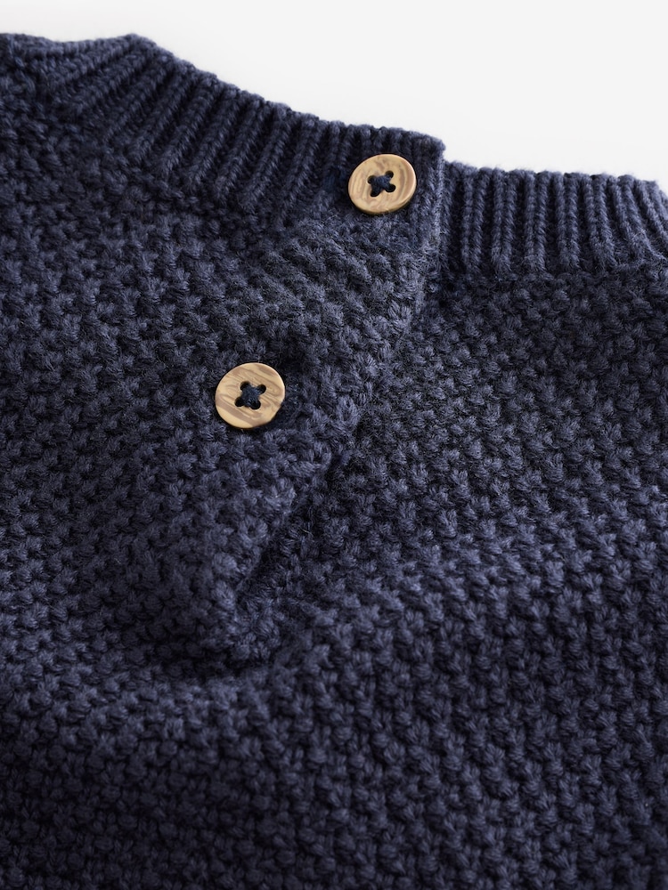 Navy Mock Layer 100% Cotton Jumper and Trousers Set (3mths-7yrs) - Image 9 of 9