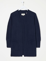 FatFace Navy Hannah Textured Knitted Cardigan - Image 5 of 5