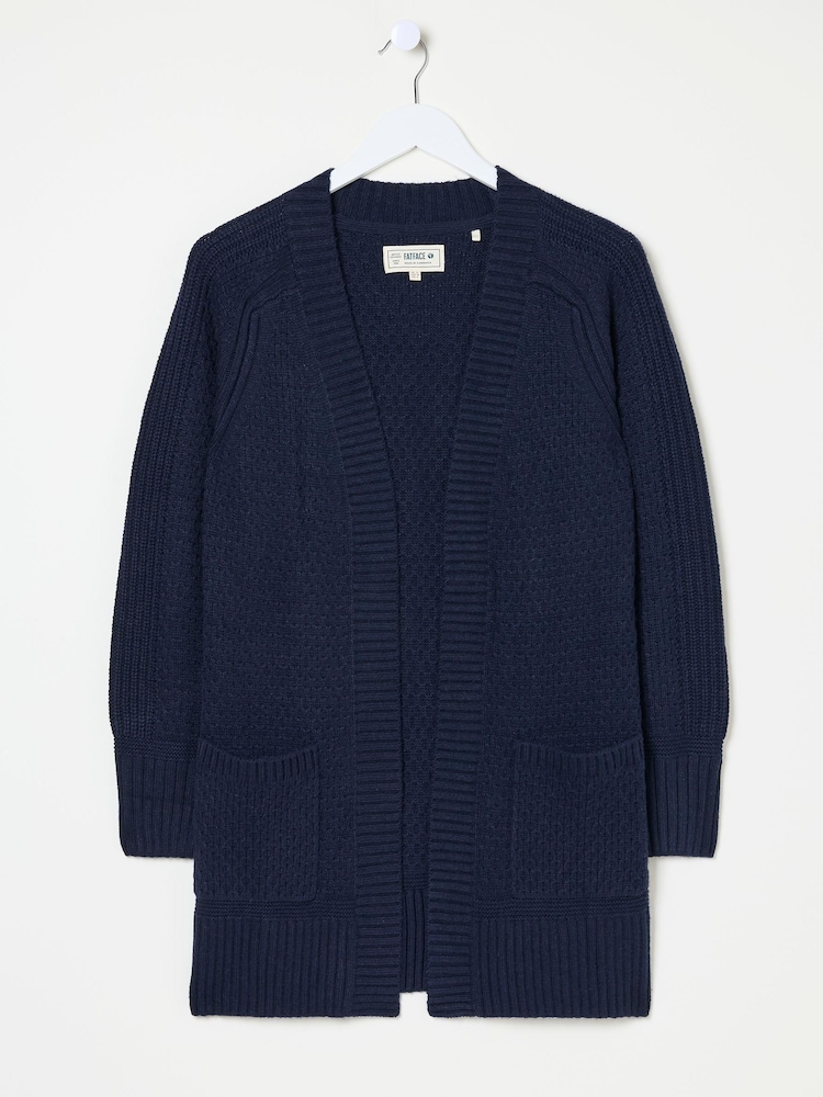 FatFace Navy Hannah Textured Knitted Cardigan - Image 5 of 5