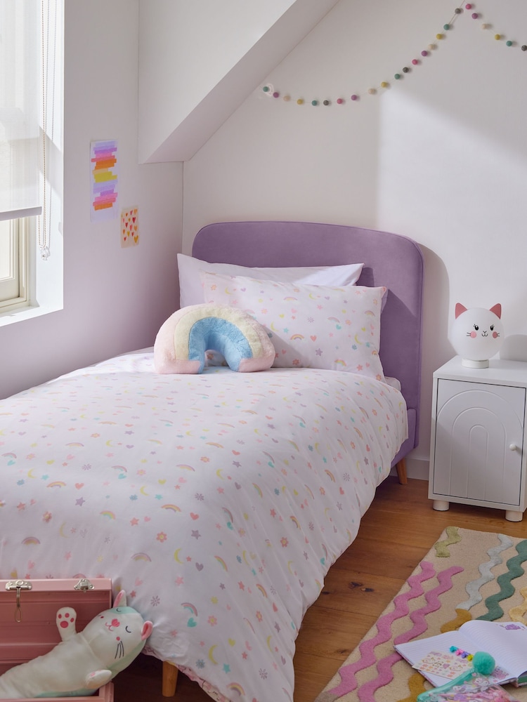 Kawaii Single Duvet Cover and Pillowcase Set with Fitted Sheet - Image 2 of 11