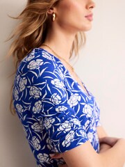 Boden Blue Petite Rebecca Jersey Midi Tea Dress - Image 3 of 5