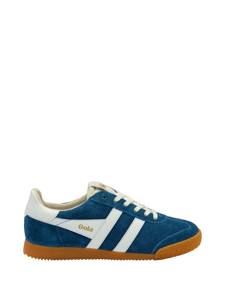 Gola Sky Blue Ladies Elan Suede Lace-Up Trainers - Image 1 of 4