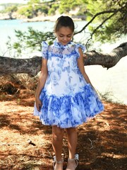 Angels Face Blue Marigold Flower Snowdrop Dress - Image 1 of 3