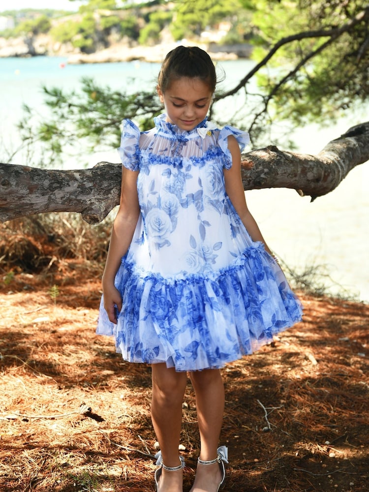 Angels Face Blue Marigold Flower Snowdrop Dress - Image 1 of 3