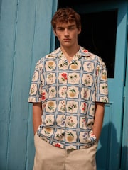 Blue EDIT Short Sleeve Floral Printed Shirt - Image 1 of 8