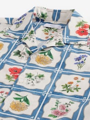 Blue EDIT Short Sleeve Floral Printed Shirt - Image 7 of 8