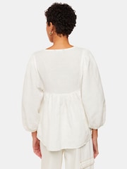 Whistles White Linen Blend Gloria Blouse - Image 2 of 5