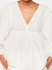 Whistles White Linen Blend Gloria Blouse - Image 4 of 5