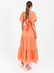 Shirring Front Tiered Midaxi Dress With Trim Detail - Image 2 of 5