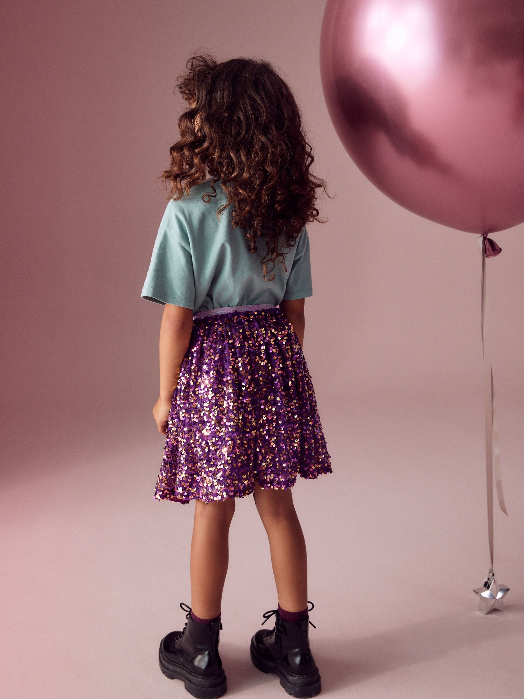 Purple sequin skirt shop