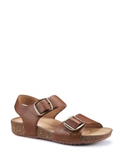 Hotter Dark Brown Wide Fit Tourist II Buckle Sandals - Image 2 of 4