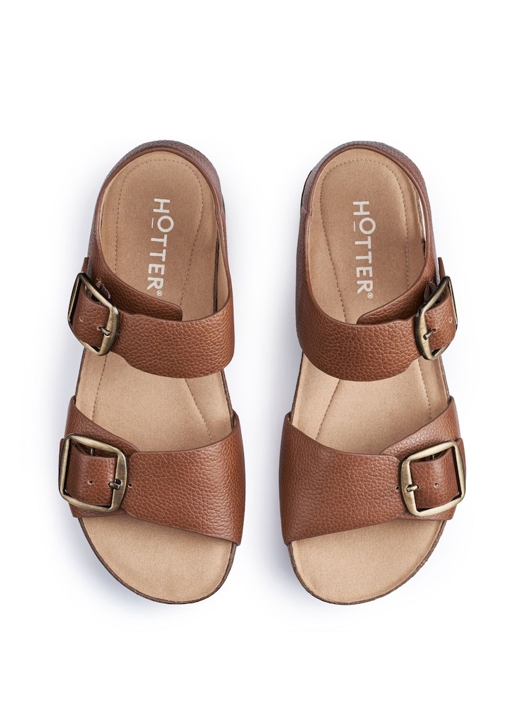 Hotter Dark Brown Wide Fit Tourist II Buckle Sandals - Image 3 of 4