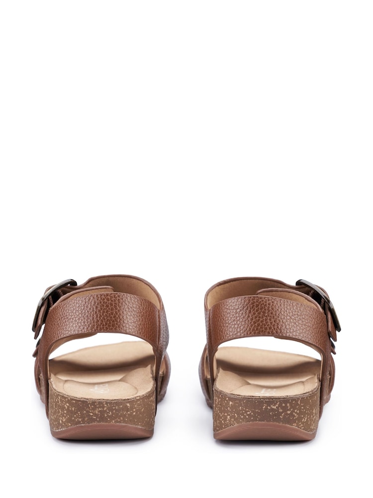 Hotter Dark Brown Wide Fit Tourist II Buckle Sandals - Image 4 of 4