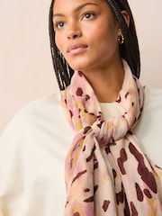 Ecru Abstract Animal Lightweight Scarf - Image 3 of 6
