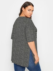 Yours Curve Black Heart Sequin Embellished Top - Image 3 of 5