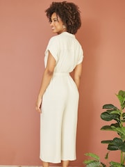 Yumi Natural Viscose Button Up Jumpsuit - Image 4 of 5
