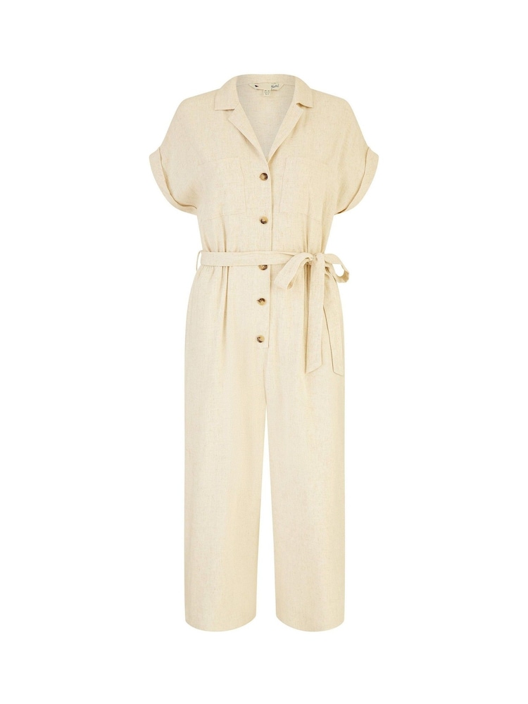 Yumi Natural Viscose Button Up Jumpsuit - Image 5 of 5