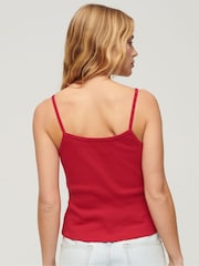 Superdry Red Athletic College Graphic Rib Cami Top - Image 2 of 6