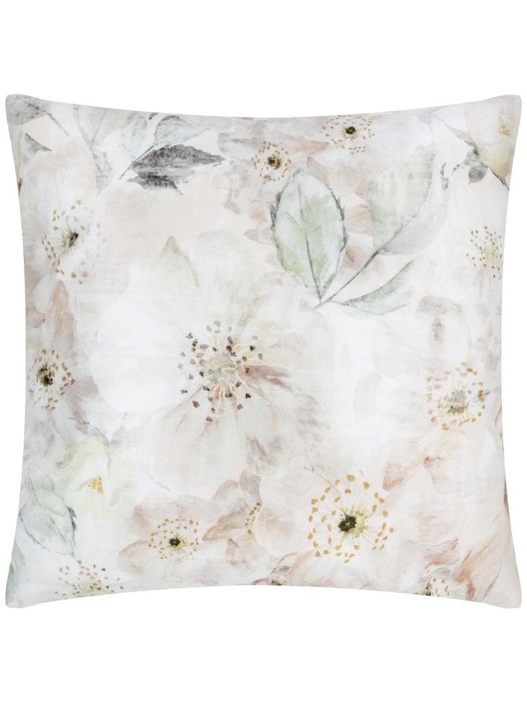 Evans Lichfield Off White Canina Floral Outdoor Cushion - Image 1 of 3
