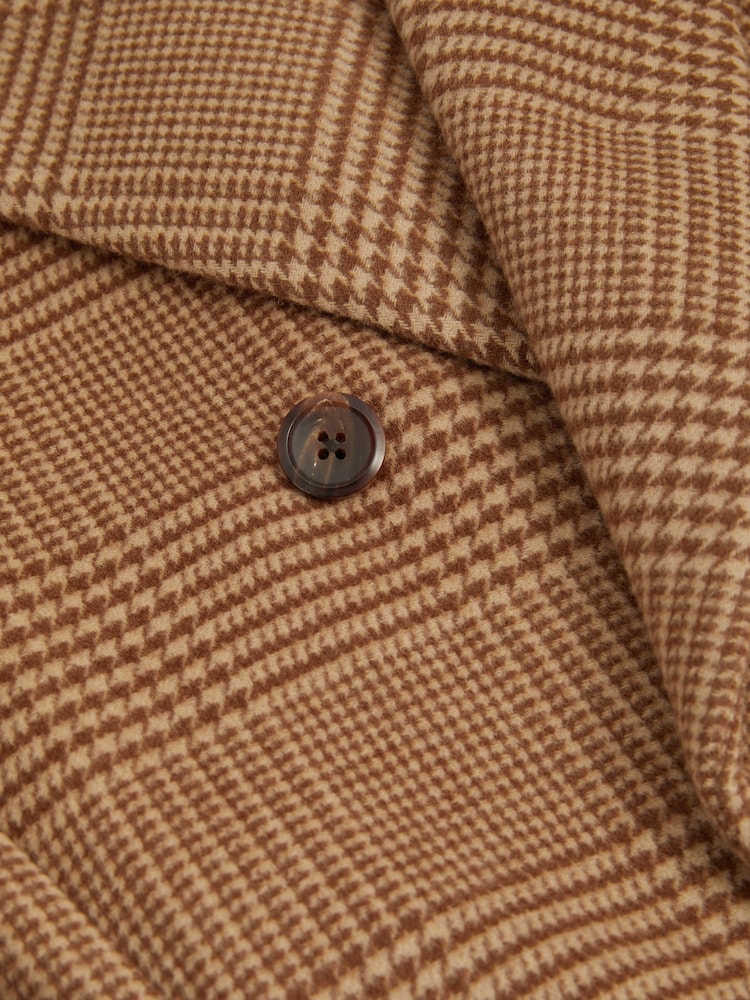 Reiss Camel Rimini Wool Blend Double Breasted Overcoat - Image 5 of 5